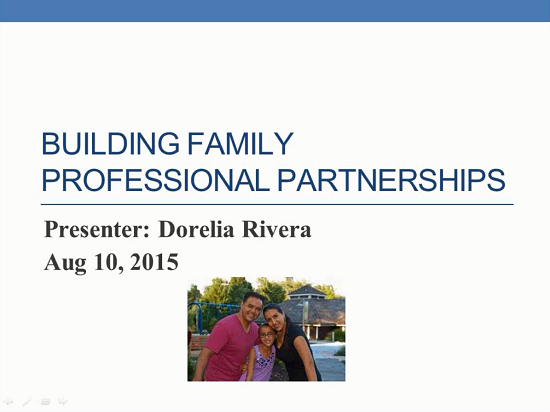 Image Webinar title slide with picture of presenter and family.