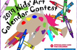 colorful art supplies, DSCC logo